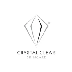 Crystal Clear Skincare logo in black and grey with white background