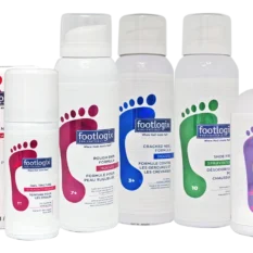 Multiple Footlogix® Pediceutical® foot care product packages for specialist foot treatments