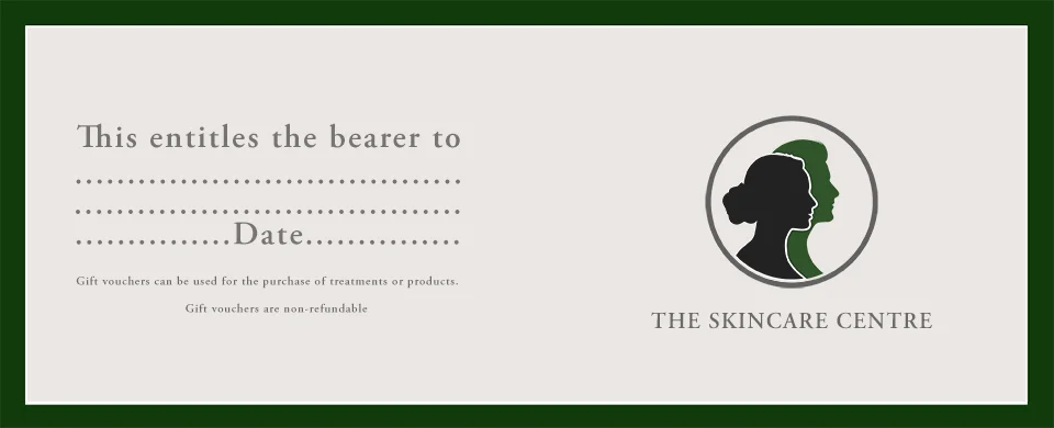 An example of a gift card for Skincare treatments